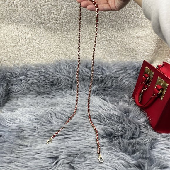 Sophie Hulme Red Tote with Gold Accents - Picture 10 of 13